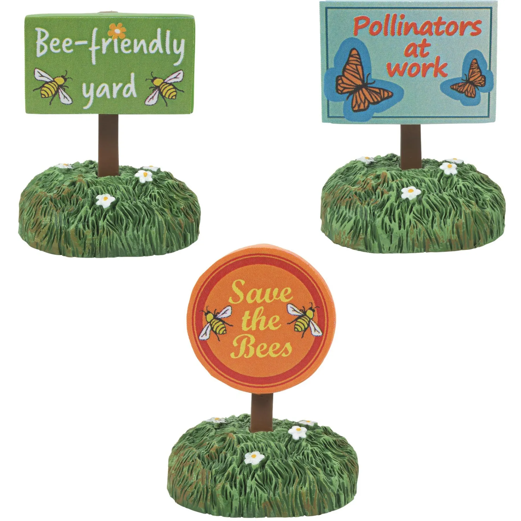 Department 56 Halloween Village Accessories|Bee Friendly Signs St/3