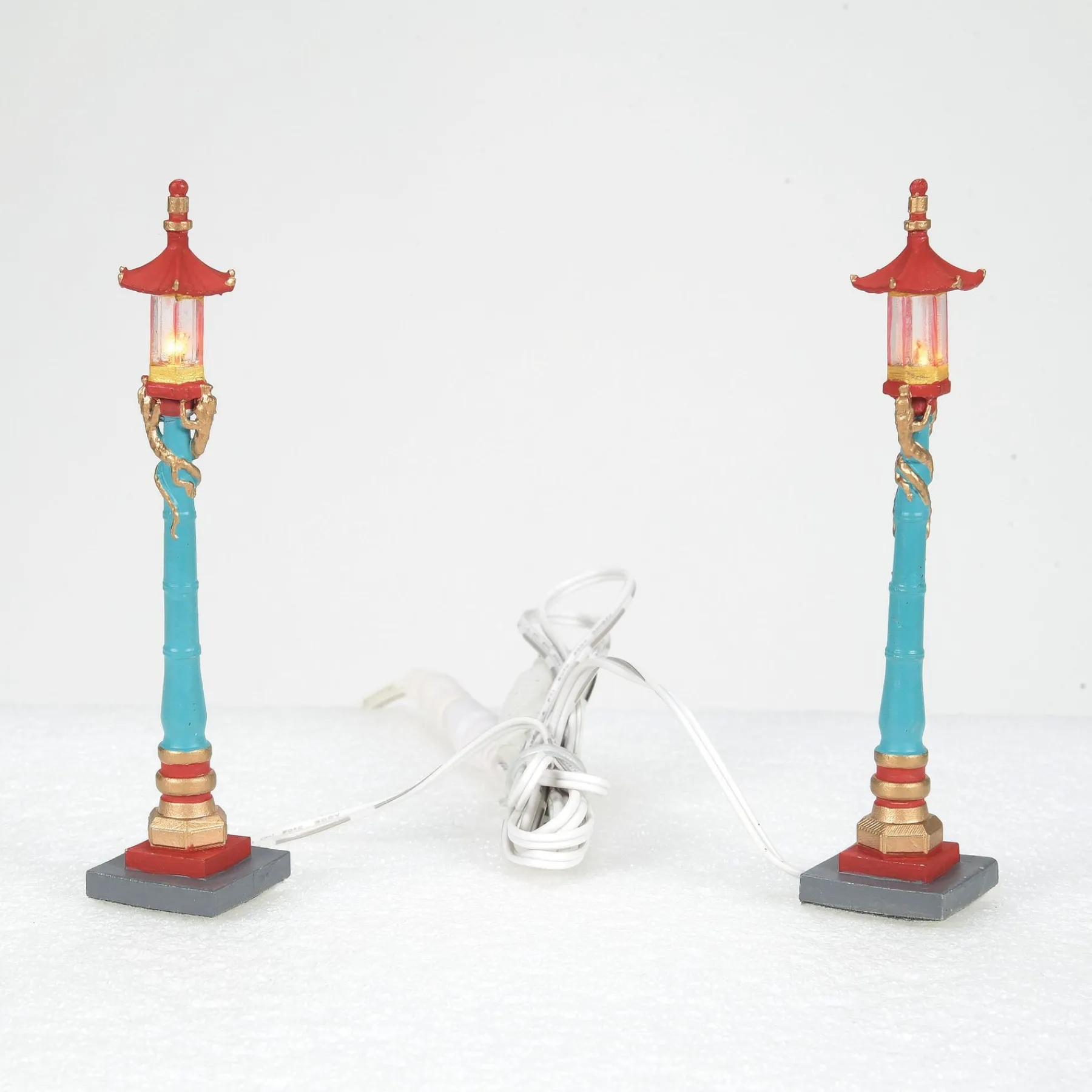 Department 56 Christmas In The City Series|Chinatown Post Lamps S/2