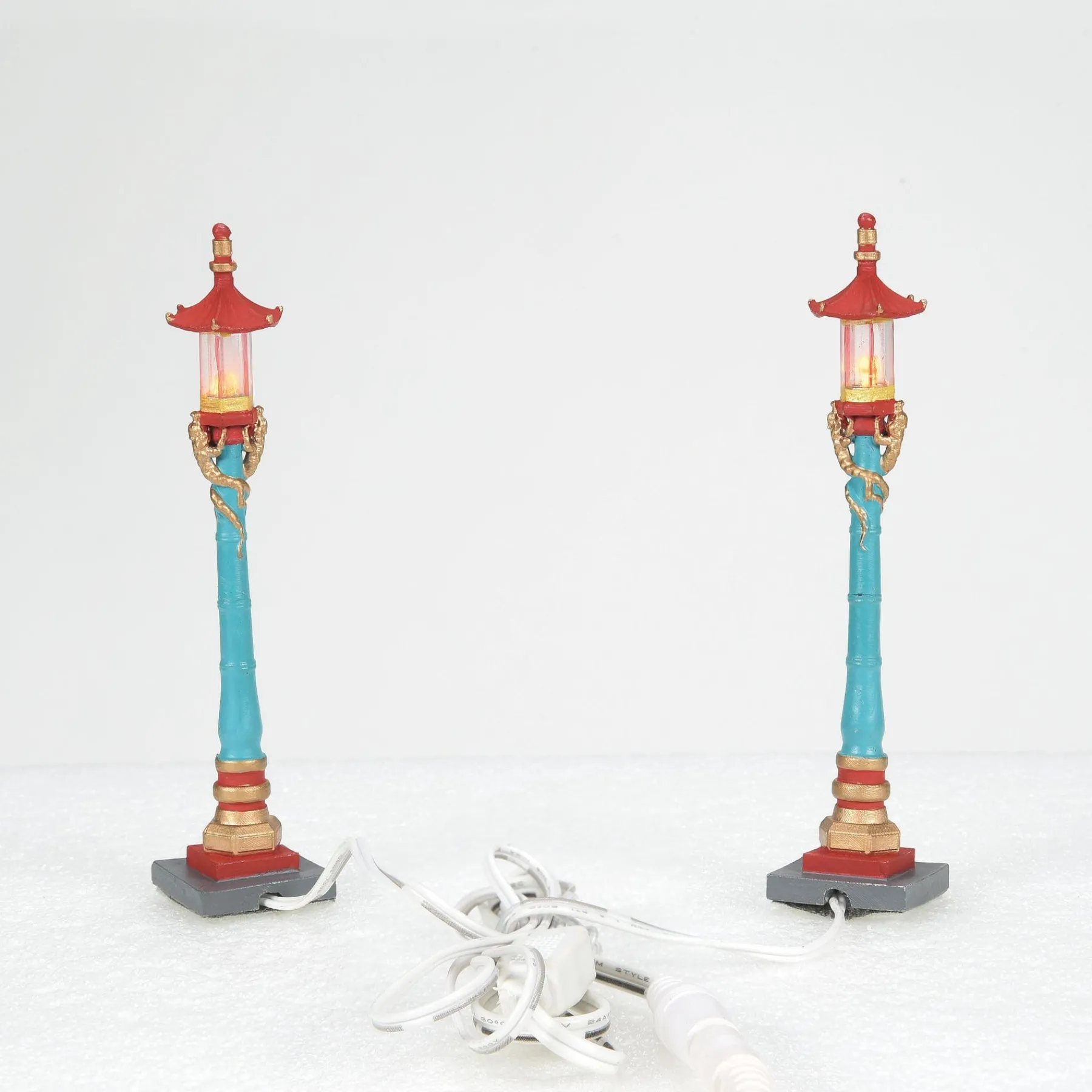 Department 56 Christmas In The City Series|Chinatown Post Lamps S/2