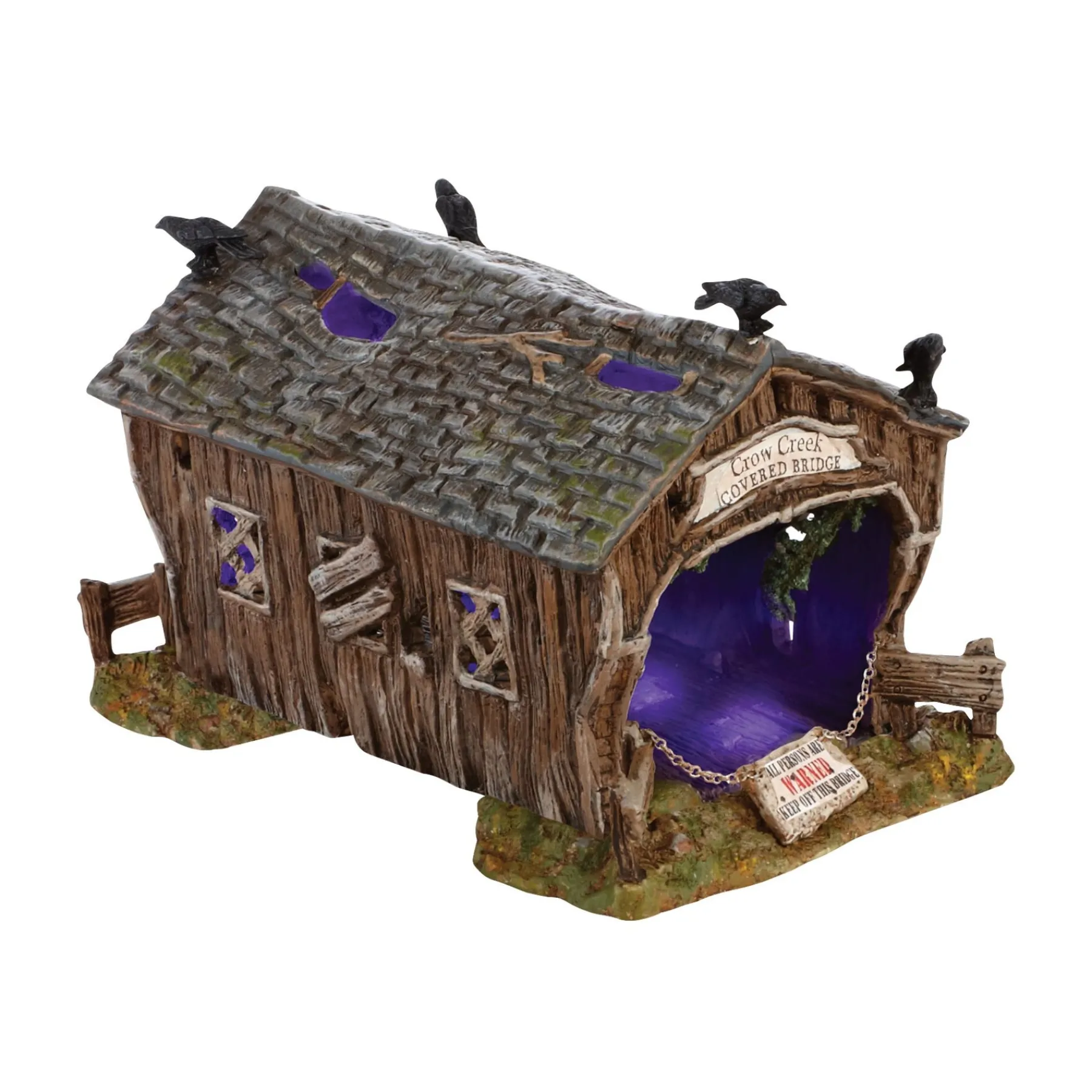 Department 56 Halloween Village Accessories|Crow Creek Covered Bridge