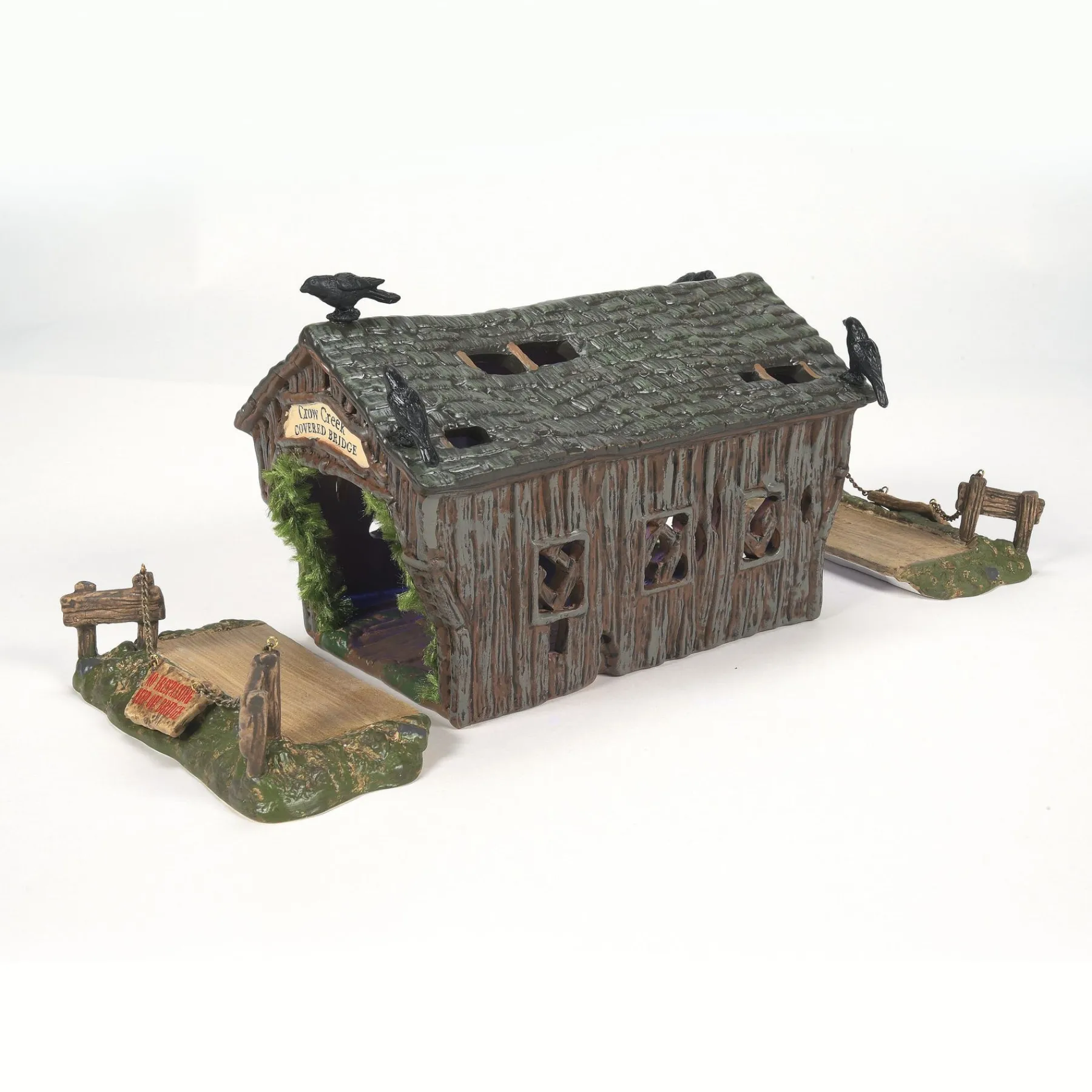 Department 56 Halloween Village Accessories|Crow Creek Covered Bridge