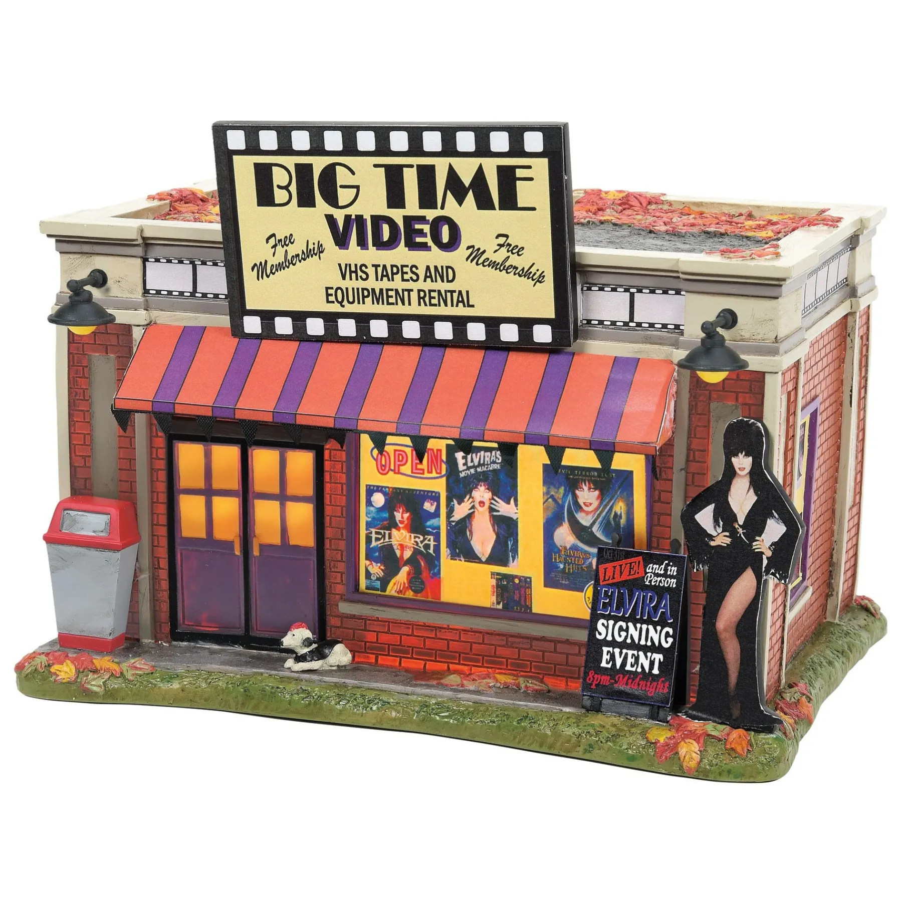 Department 56 Hot Properties Village|Elvira's Big Time Video Store