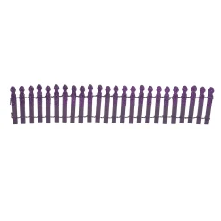 Department 56 Halloween Village Accessories|Ghoulish Purple Glitter Fence