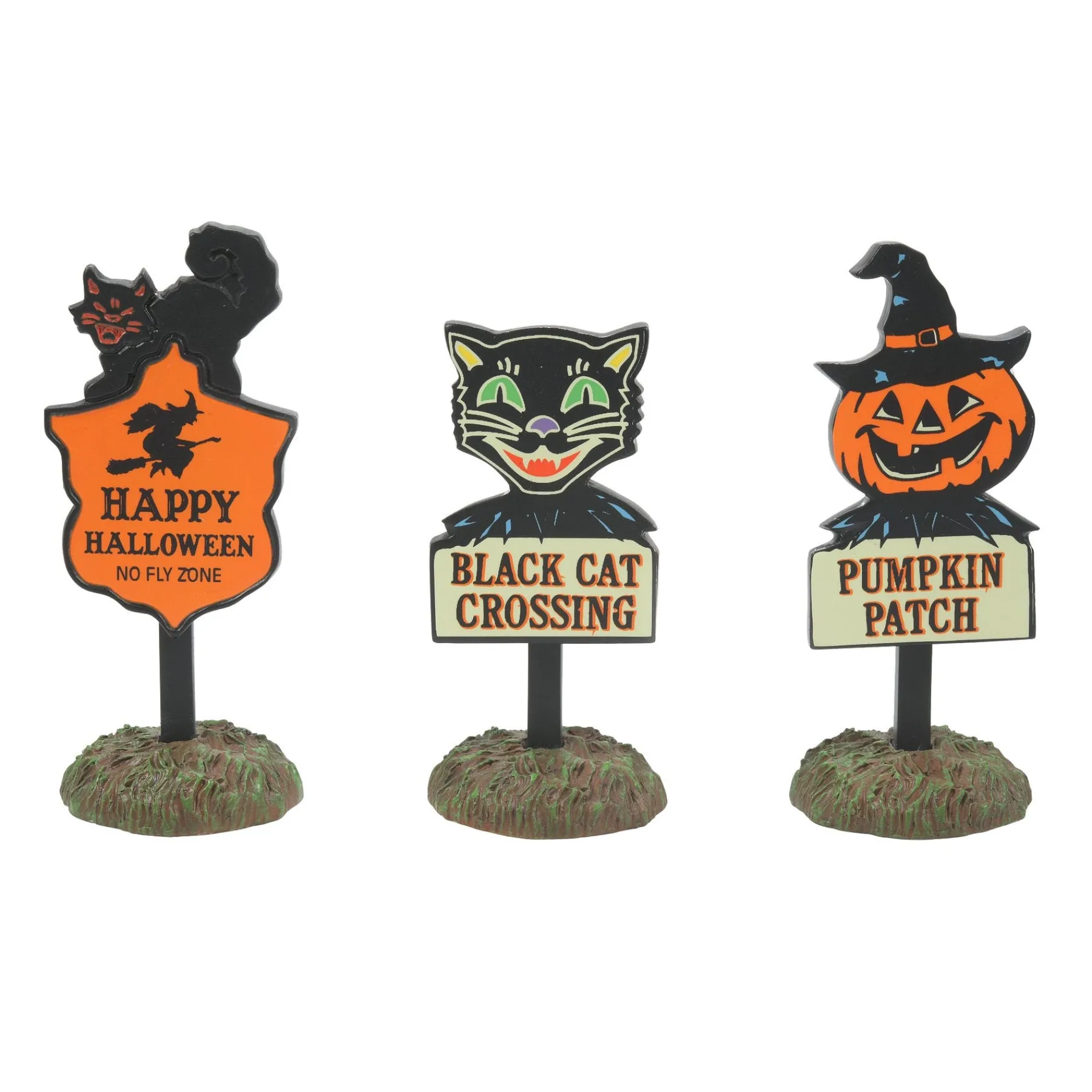 Department 56 Halloween Village Accessories|Halloween Signs Set of 3