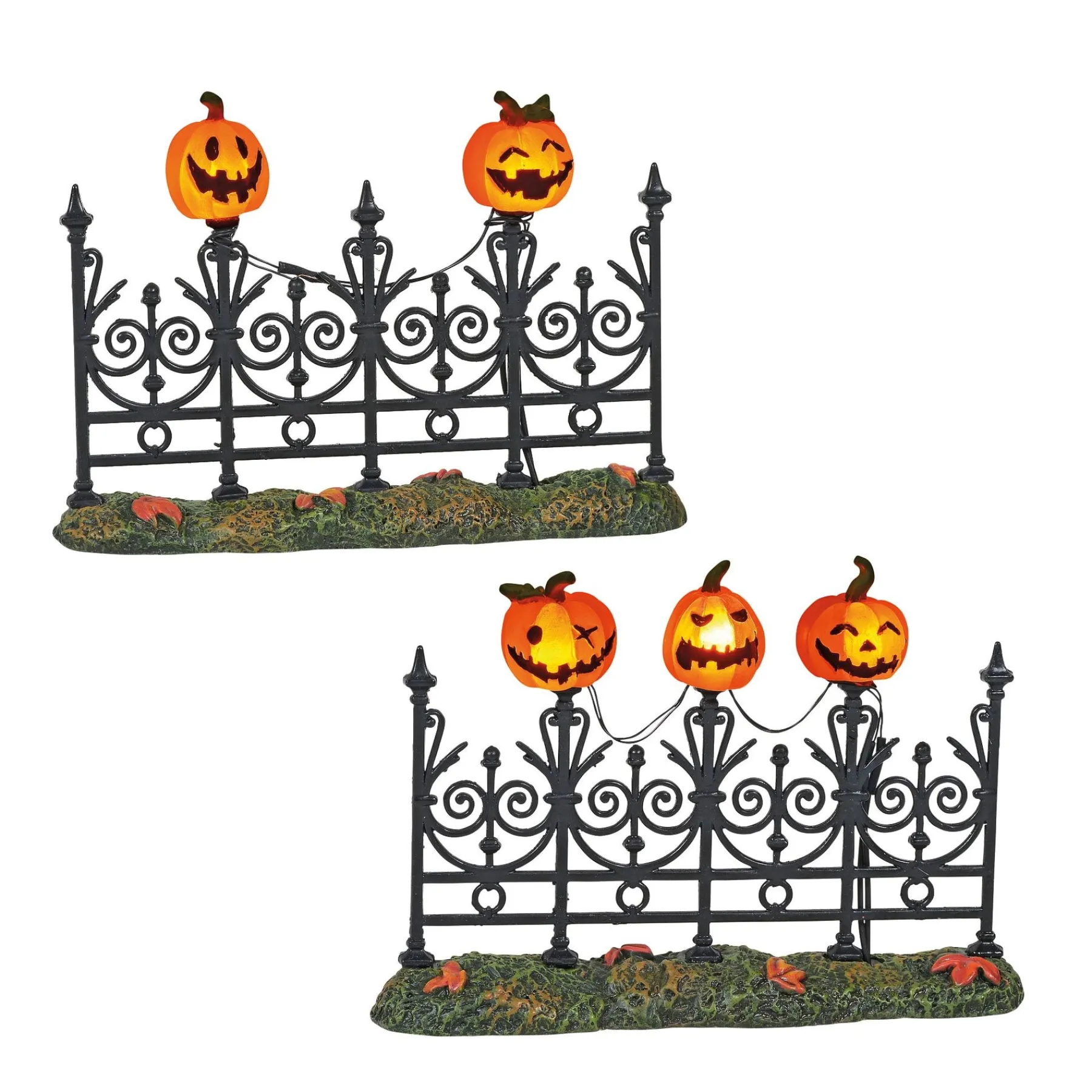 Department 56 Halloween Village Accessories|Jack-o-lantern Lit Fence