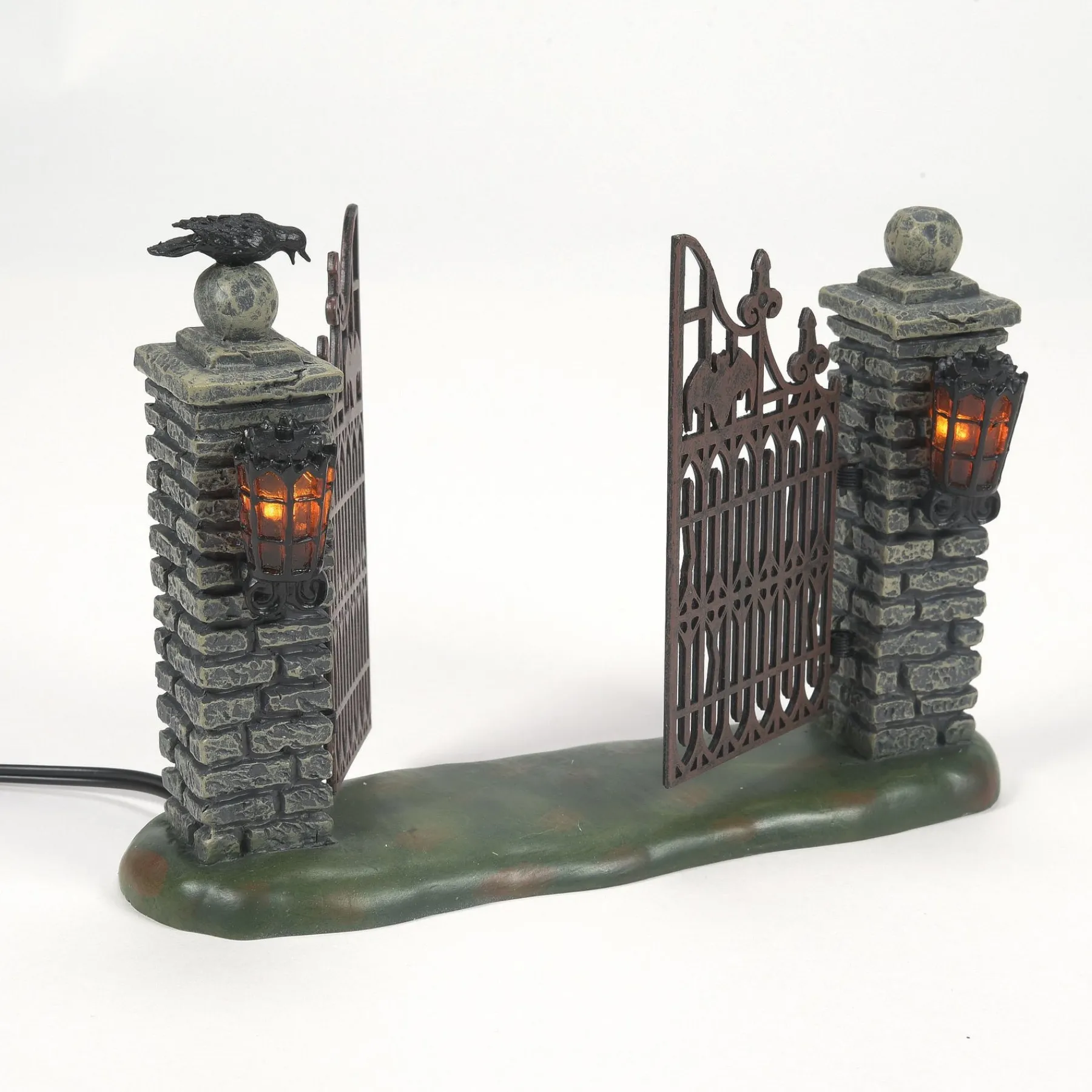 Department 56 Halloween Village Accessories|Spooky Wrought Iron Gate